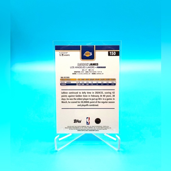 2025 Topps 🔥LeBron James St. James "DOUBLE ERROR" Blue Back + Halo🔥SSP #150 - Picture 7 of 8